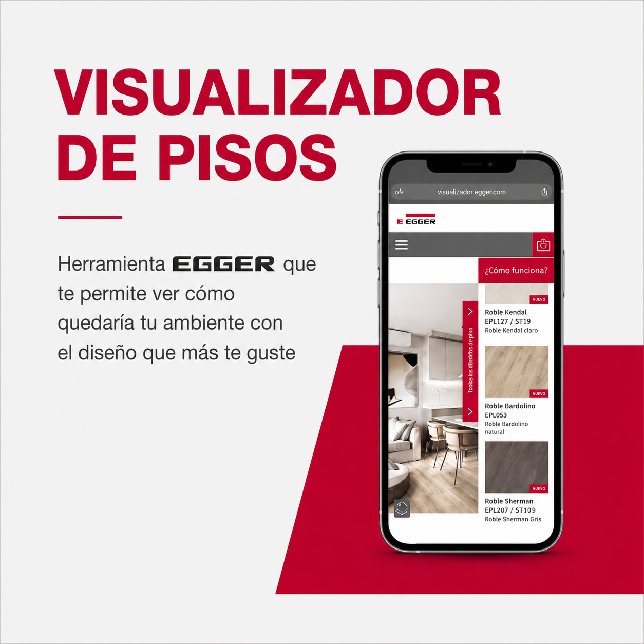 Visualizador de Pisos EGGER — probá cómo quedaría tu ambiente